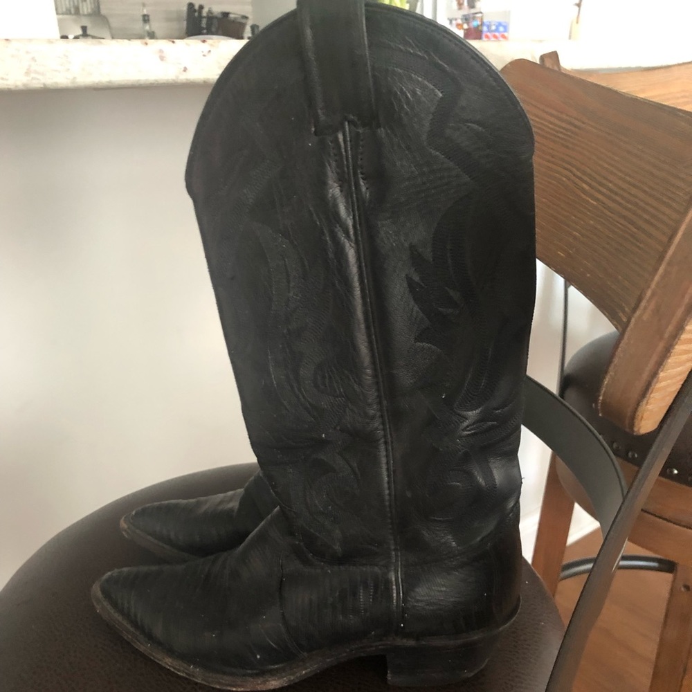 Justin’s Black Leather Cowboy Boots